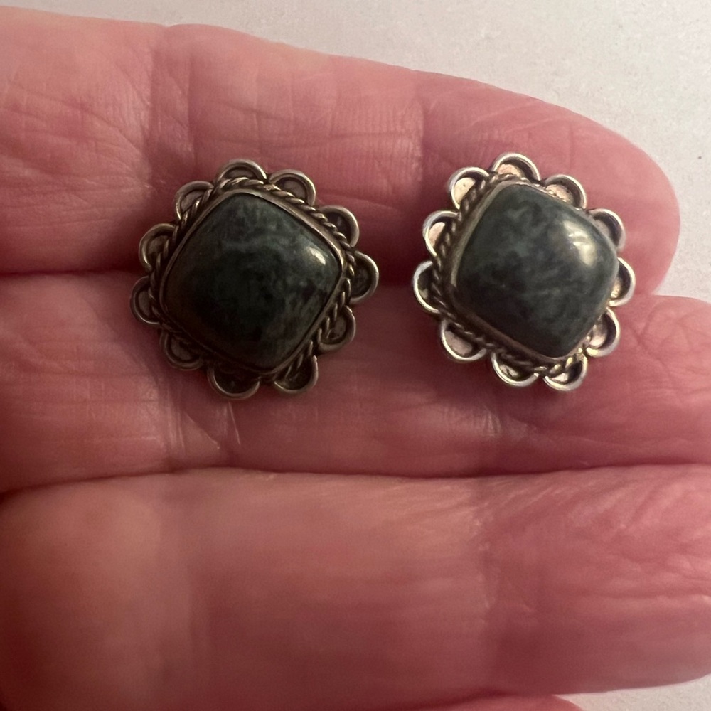 Sterling Silver Native American Style (Turquoise?) Stone Post Earrings.